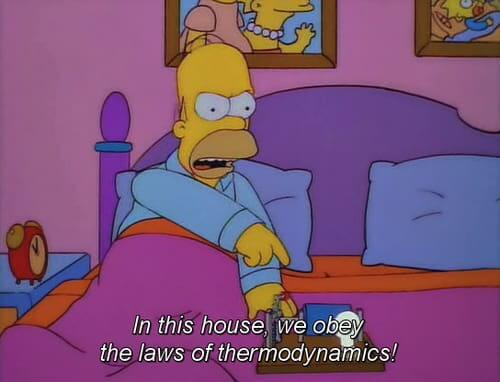 In this house, we obey the laws of thermodynamics!